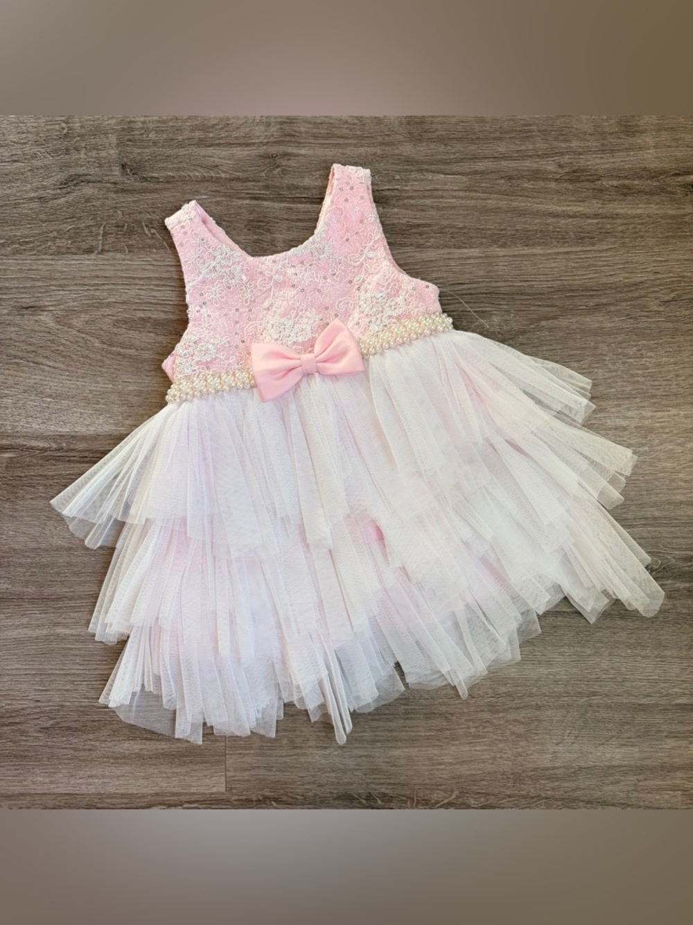 American Princess light pink/white tulle baby girls dress